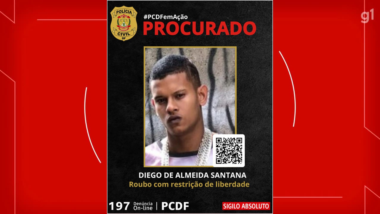 Polícia divulga imagem de suspeito foragido de sequestro relâmpago na Asa Norte