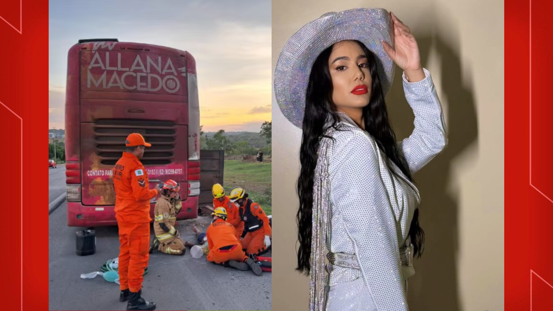 ‘Completamente em choque’, diz Allana Macedo; homem morreu esmagado trocando pneu do ônibus da cantora