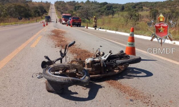 Motociclista morre em acidente com carro na BR-251, no DF